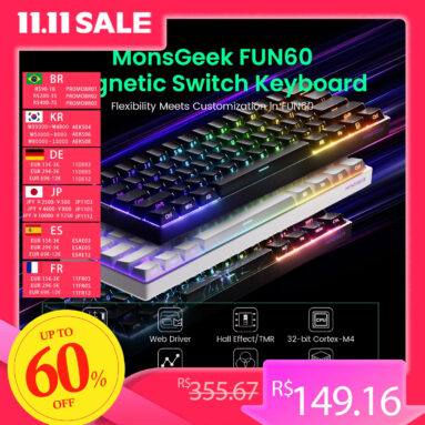 Akko MonsGeek FUN60 기계식 키보드 마그네틱 스위치 60% 게임용 키보드 0.01mm 8K ARGB HE/TMR 맞춤형 키보드